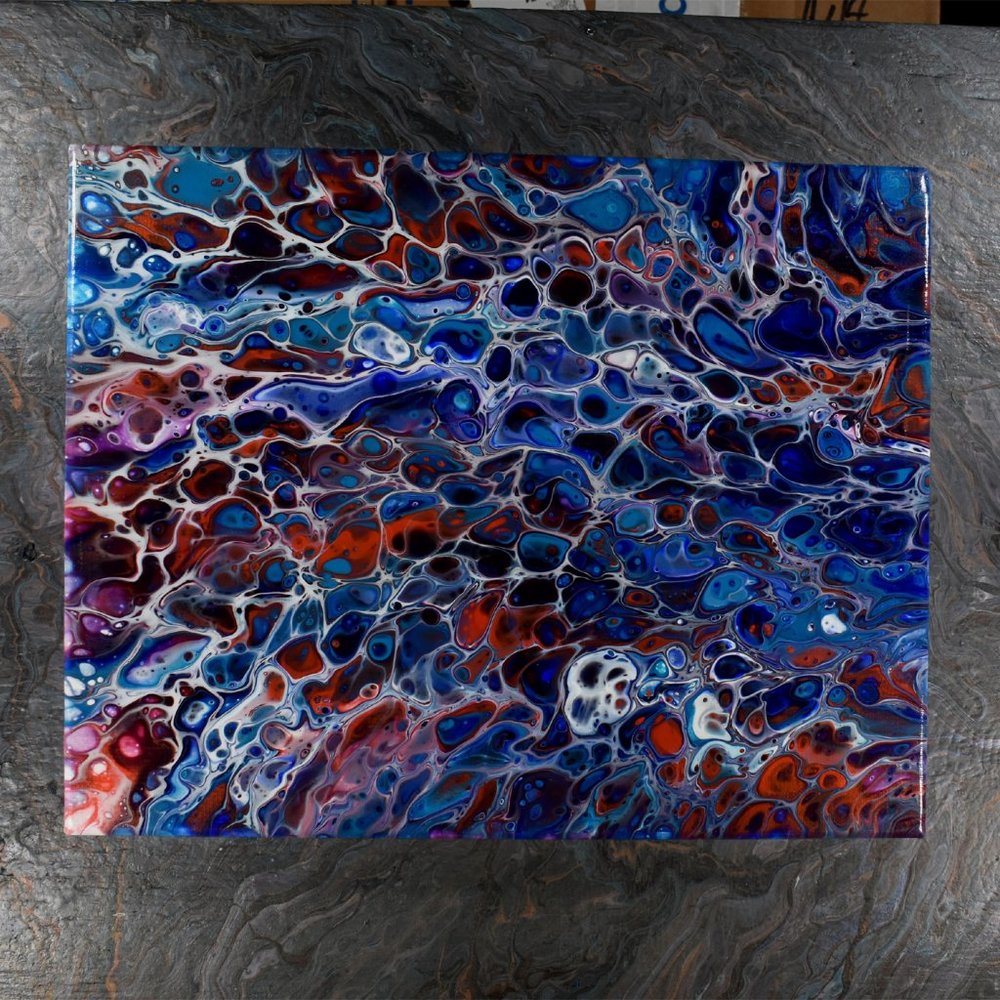 Acrylic Pour Painting 11x14 Clear coated